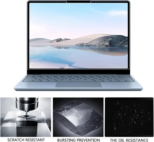 Vista 4 de Adeway Protector de pantalla de vidrio templado para Surface Laptop Go 2 de 12.4 pulgadas 2022, dureza 9H, resistente a arañazos, transparente HD