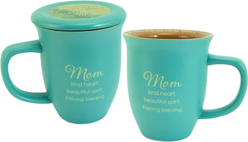 Vista 3 de Abbey Gift Taza y Posavasos de Cerámica Beautiful Spirit, 4 por 4.38" Marrón