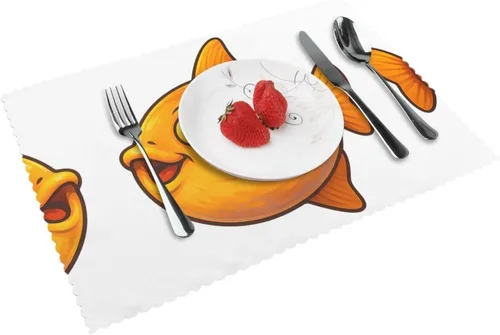 Vista 9 de Rectangular Placemats Set of 4, Heat Resistant Liquid Metal Printed Kitchen Dining Table Mats