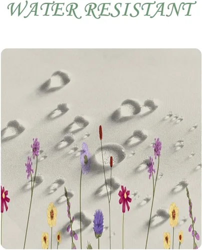 Vista 5 de Yeele Cortina de ducha floral de 36x72 pulgadas, juego de baño retro bonito con flores silvestres de acuarela, cortina de baño natural botánica