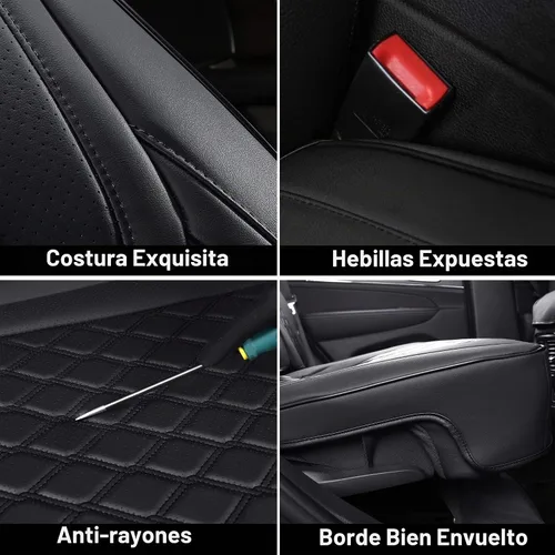 Vista 4 de Huidasource Fundas de asientos de automóvil para Grand Cherokee, 2 piezas de cobertura completa de cuero personalizada, funda de cojín de asiento