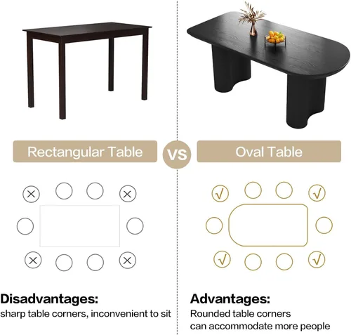 Vista 6 de Guyii Mesa de comedor de 62.99 pulgadas con una mesa completa, mesa de cocina moderna para 6 personas, mesa de comedor interior para cocina, bar