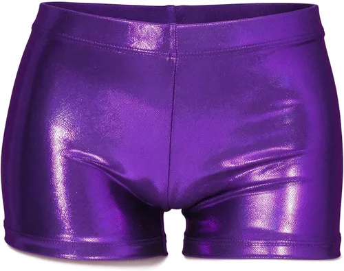 Vista 22 de Shorts de gimnasia para niñas y chicas con brillo, para danza, acrobacias o deportes, de 2-14 años 2 unidades azul profundo