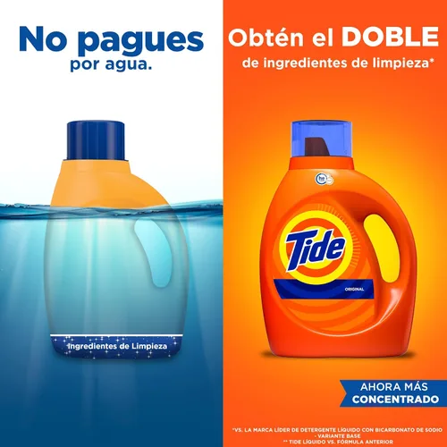 Vista 3 de Tide Detergente Líquido para Ropa, Original, 64 Cargas, 92 Onzas Líquidas