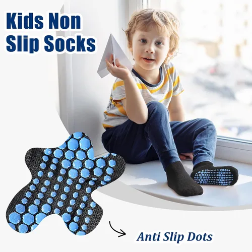 Vista 2 de Calcetines antideslizantes con agarres para niños y niñas, 12/24 pares de 1 a 7 años