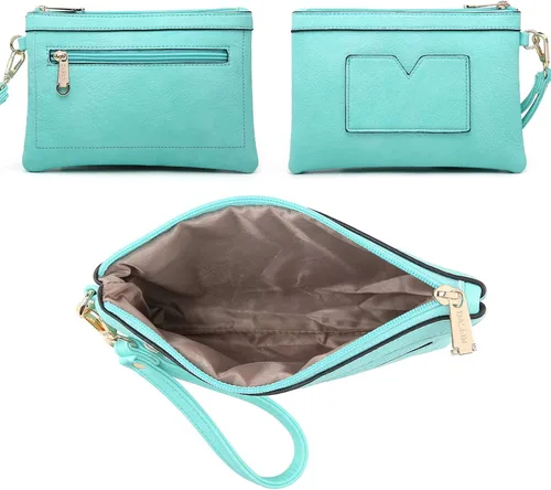Vista 5 de Dasein Bolsos de mano para mujer, bolso de hombro de cuero vegano, bolso de trabajo para mujer con bolso a juego, Marrón