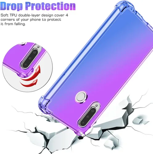 Vista 7 de Funda para Huawei P30 Lite/Nova 4E MAR-LX3A Lindas Niñas Mujeres, Gradient Slim Anti Scratch Soft TPU Funda Protectora a Prueba de Golpes