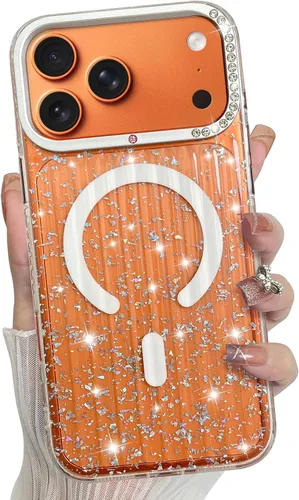 Vista 30 de Bonoma - Funda para iPhone 17 Pro Max 2025 con cristales brillantes, purpurina brillante