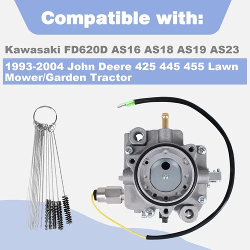 Vista 2 de Kit de carburador 15004-0799 para Kawasaki FD620D AS16 AS18 AS19 John Deere 425 445 455 Reemplaza 15004-2067 15003-2634 MIA11386 MIA12362