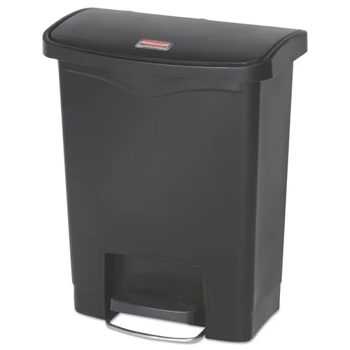 Vista 35 de Rubbermaid Commercial Products - Bote de basura Streamline Slim con pedal Papelera de plástico, 4 galones (15 litros), color rojo, con manos