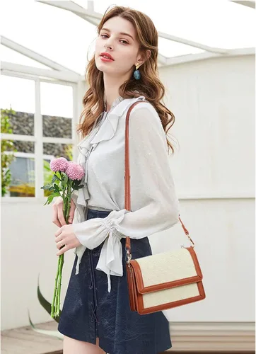 Vista 4 de Telena Bolsos cruzados para mujer de cuero vegano para mujer, bolso cruzado con correa ajustable