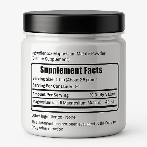 Vista 2 de Herbs Botanica Malato de magnesio en polvo sin sabor Malato de magnesio 8 onzas fino para mezclas de bricolaje, mezcla suave en agua, jugos