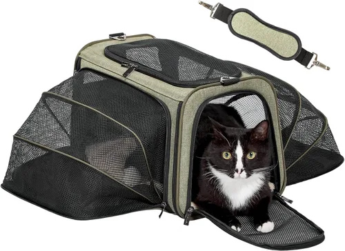 Vista 11 de Petsfit Transportador Expandible para Conejos Transportadores de Conejitos, Transportador de Mascotas de 16 Pulgadas Aprobado por Aerolíneas con 2