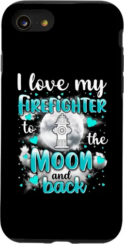 Vista 18 de Firefighter Wife I love my husband to the moon and back - Carcasa para iPhone 16