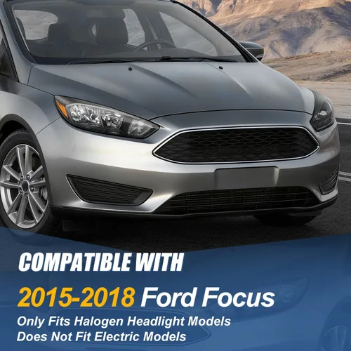 Vista 7 de Auto Dynasty Conjunto de faros delanteros compatible con Ford Focus de 3ª generación, 2015, 2016, 2017, 2018, repuesto de faros halógenos