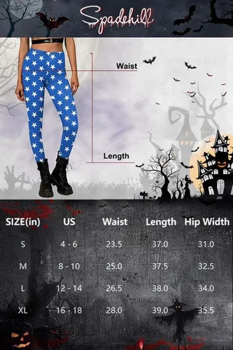 Vista 6 de Spadehill Leggings ajustados gráficos divertidos para mujer de Halloween