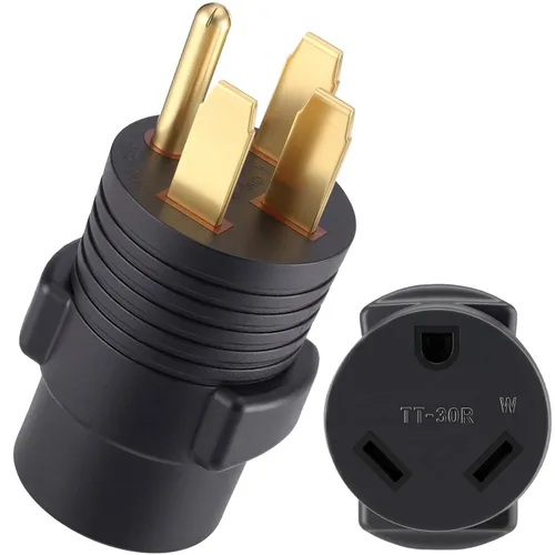 Vista 10 de Kanayu NEMA TT-30P a L5-30R Adaptador RV de 30 amperios, enchufe de bloqueo Negro