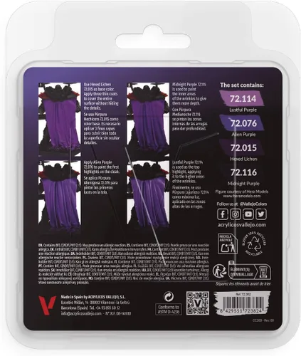 Vista 2 de Vallejo - Set de color púrpura Pintura para juegos Contiene 4 botellas de 18 ml (0.60 fl.oz.)