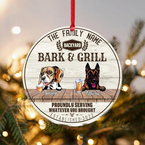 Vista 16 de SILYHEART Christmas Acrylic Ornaments Beagle Dog & Shikoku Dog Christmas Souvenirs Custom Family Dog Name Vintage Dog Home Christmas Memorial Gifts