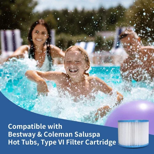 Vista 2 de Cartucho de filtro para bañera de hidromasaje tamaño VI para Bestway, Lay-Z-Spa, Coleman SaluSpa 90352E 58323, paquete de 6