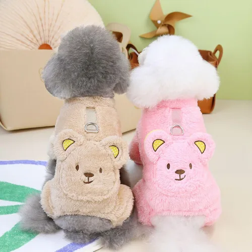 Vista 4 de Suéter para perro, ropa para mascotas, overol de invierno para cachorros, ropa para perros pequeños, pijama de algodón para perros chihuahua