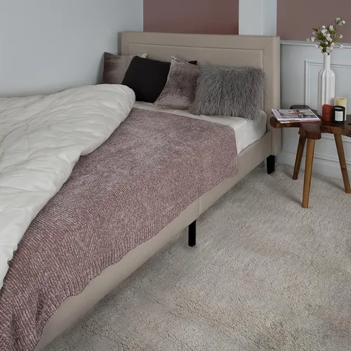 Vista 4 de BEST HOME FASHION Manta de felpilla brillante súper suave, cálida y acogedora, para todas las estaciones, sofá y cama, 50 x 60 pulgadas, color rosa