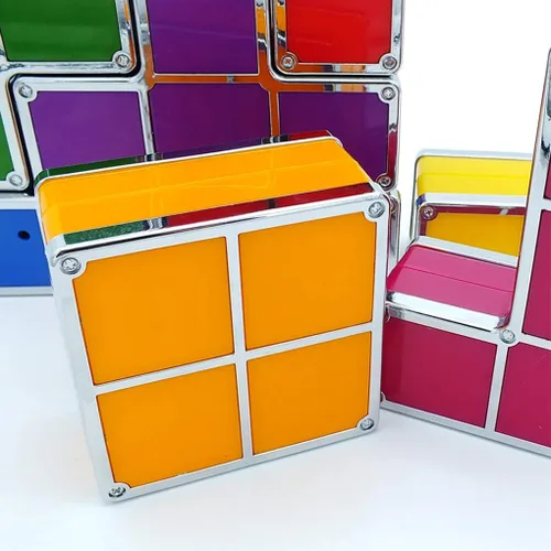 Vista 4 de 7 piezas apilables de luz nocturna 3D rompecabezas de juguete de 7 colores bloques mágicos de inducción entrelazados LED novedad lámpara