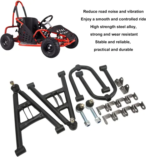Vista 2 de Acouto Kart suspensión, Suspensión Delantera de Choque de Columpio Kit para 4 Ruedas Quad Bike Kart 350mm/13.77in Aleación de Acero Suspensión