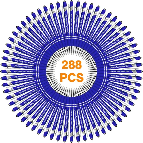 Vista 45 de 12 unidades de bolígrafos personalizados a granel con nombre grabado gratis, bolígrafos de bola personalizados con lápiz óptico, mensaje de texto