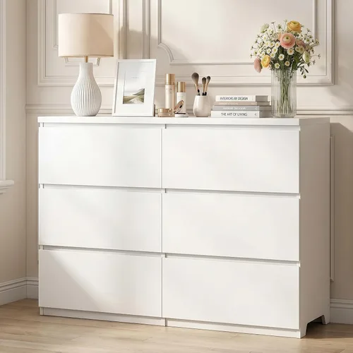 Vista 14 de Cómoda negra de 12 cajones para dormitorio, cómoda moderna con cajones profundos de 63 pulgadas, cómoda de almacenamiento ancha y larga, muebles