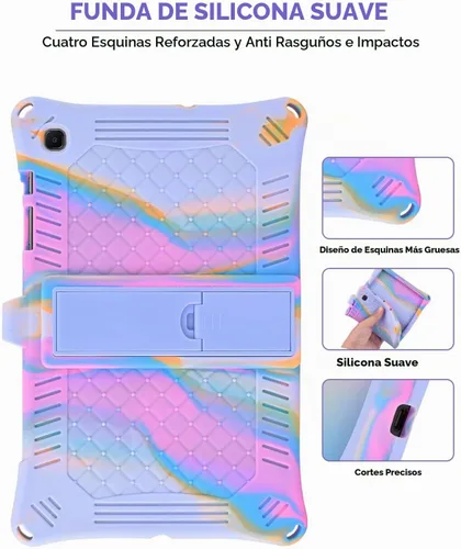 Vista 6 de DETUOSI Funda de silicona para Samsung Tab S6 Lite de 10,4 pulgadas