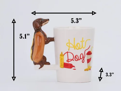 Vista 2 de Taza de cerámica para el hogar y la oficina, taza creativa de animales 3D de porcelana con asa para café, té, jugo, leche y agua, 13.5 onzas, taza