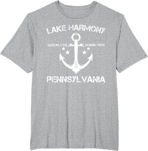 Vista 44 de Playera divertida de Lago Harmony Pennsylvania para acampada o pesca Negro