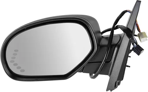 Vista 23 de TRQ Espejo plegable con calefacción eléctrica del lado del conductor con indicador de punto ciego pintura a juego negro liso compatible con Kia