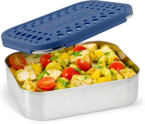 Vista 16 de LunchBots Medium Uno - Recipiente para sándwiches de acero inoxidable, diseño abierto para envolturas, ensaladas o una comida pequeña, ecológico