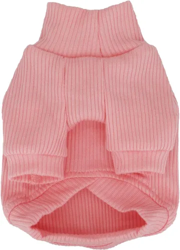 Vista 4 de LOPHIPETS Suéteres de cuello alto para perros pequeños para Chihuahua Teacup Yorkie Cachorro Ropa para Gatos - Rosa Claro Brillante/XXS
