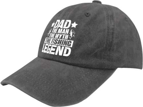 Vista 2 de Dad The Man The Myth The Fishing Legend Baseball Cap Mens Outdoor hat Pigment Black Sun hat Men Gifts for Grandpa