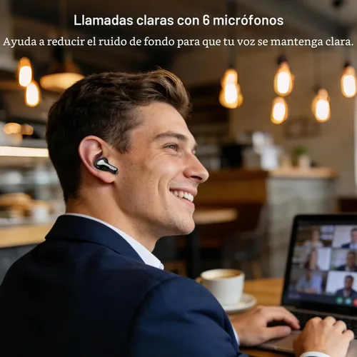 Vista 5 de TOZO Auriculares inalámbricos híbridos con cancelación activa de ruido en Negro