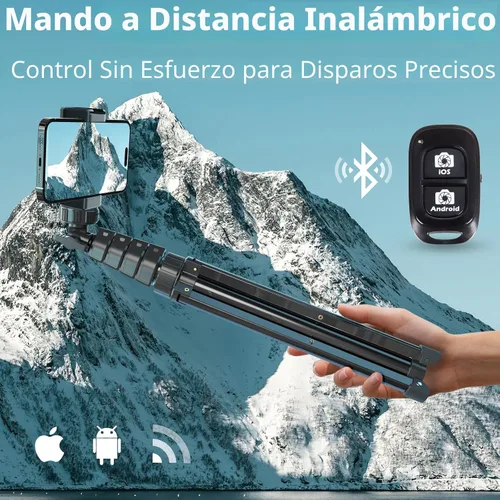 Vista 4 de UBeesize Trípode de teléfono de 62 pulgadas y palo para selfies, trípode para cámara con control remoto inalámbrico y soporte para teléfono