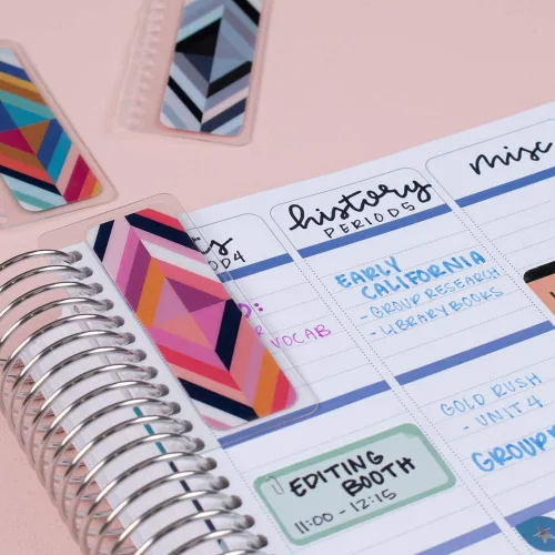 Vista 7 de Erin Condren Accesorios de diseñador – Marcadores a presión – Oh So Retro, paquete de 3 compatibles con cuadernos Erin Condren en espiral