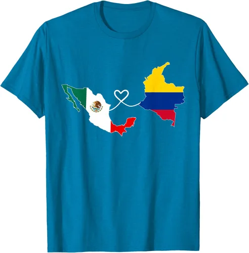 Vista 8 de Camiseta Half Colombian Half Mexican Flag Map DNA Mexico Colombia