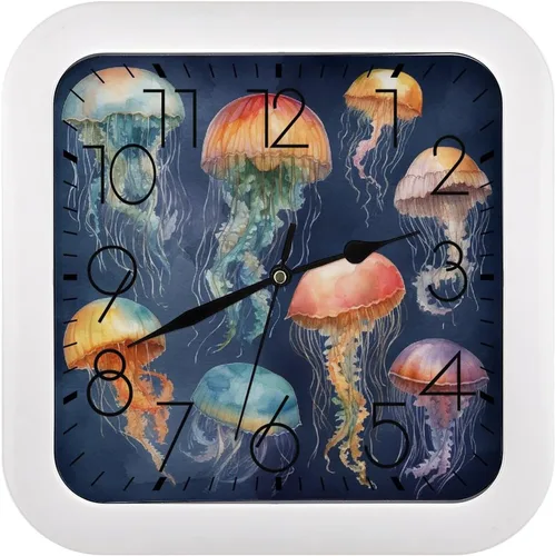 Vista 26 de 10" Square Modern Wall Clock,Art Chicken Animal Painting Print Kitchen Clocks Wall Battery Operated,Silent Non Ticking Unique Funny Cute Wall Clock