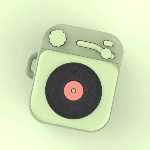 Vista 3 de Funda compatible con auriculares Airpods 1 y 2, diseño creativo retro de Mapoo, silicona suave, impermeable, a prueba de golpes, funda protectora