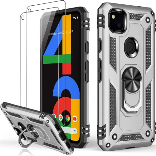Vista 90 de LUMARKE para Google Pixel 3A XL - Funda con protector de pantalla, funda protectora grado militar probada contra caídas de 16 pies con soporte