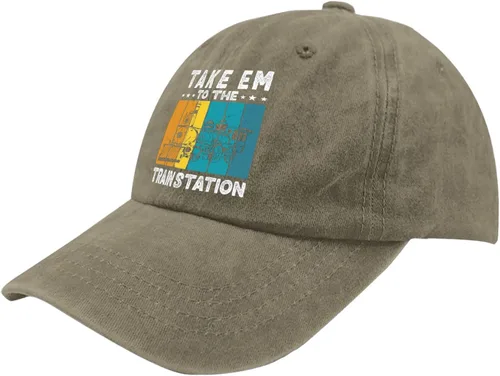 Vista 2 de devor Dad Hats Take Him to The Train Station Dad Hat, Graphic Dad Hats for Women