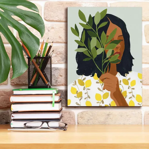 Vista 6 de Epic Graffiti 'Botany Portrait I' de Victoria Barnes, arte de pared en lienzo Giclée, 12 x 16 pulgadas