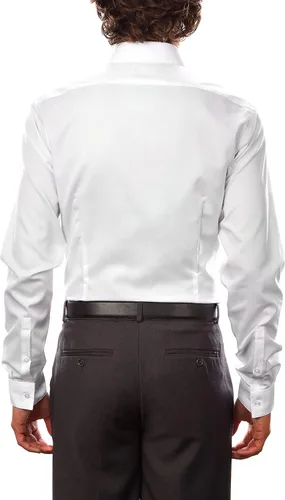 Vista 2 de Calvin Klein Camisa de vestir para hombre Xtreme Slim Fit sin hierro en espiga