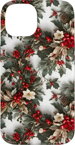 Vista 4 de Casa Decoración de vacaciones Decoración de corona Festivo Navidad caso para iPhone 16