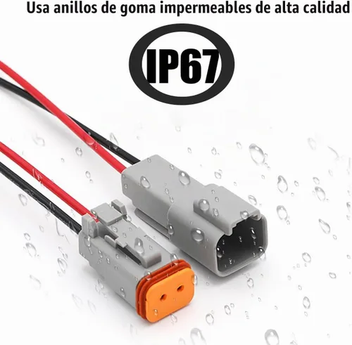 Vista 2 de Conector de cable eléctrico de 2 pines, 7.9 pulgadas, 16 AWG, macho hembra, impermeable, enchufe de desconexión rápida para automóvil, camión