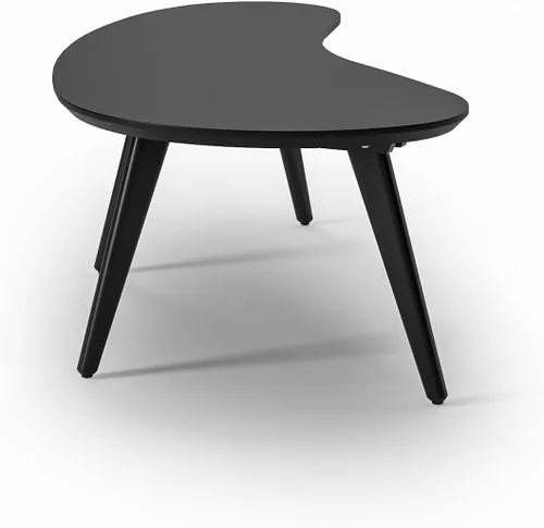 Vista 7 de Camaflexi Mesa de centro en forma abstracta moderna de mediados de siglo/madera/acabado negro